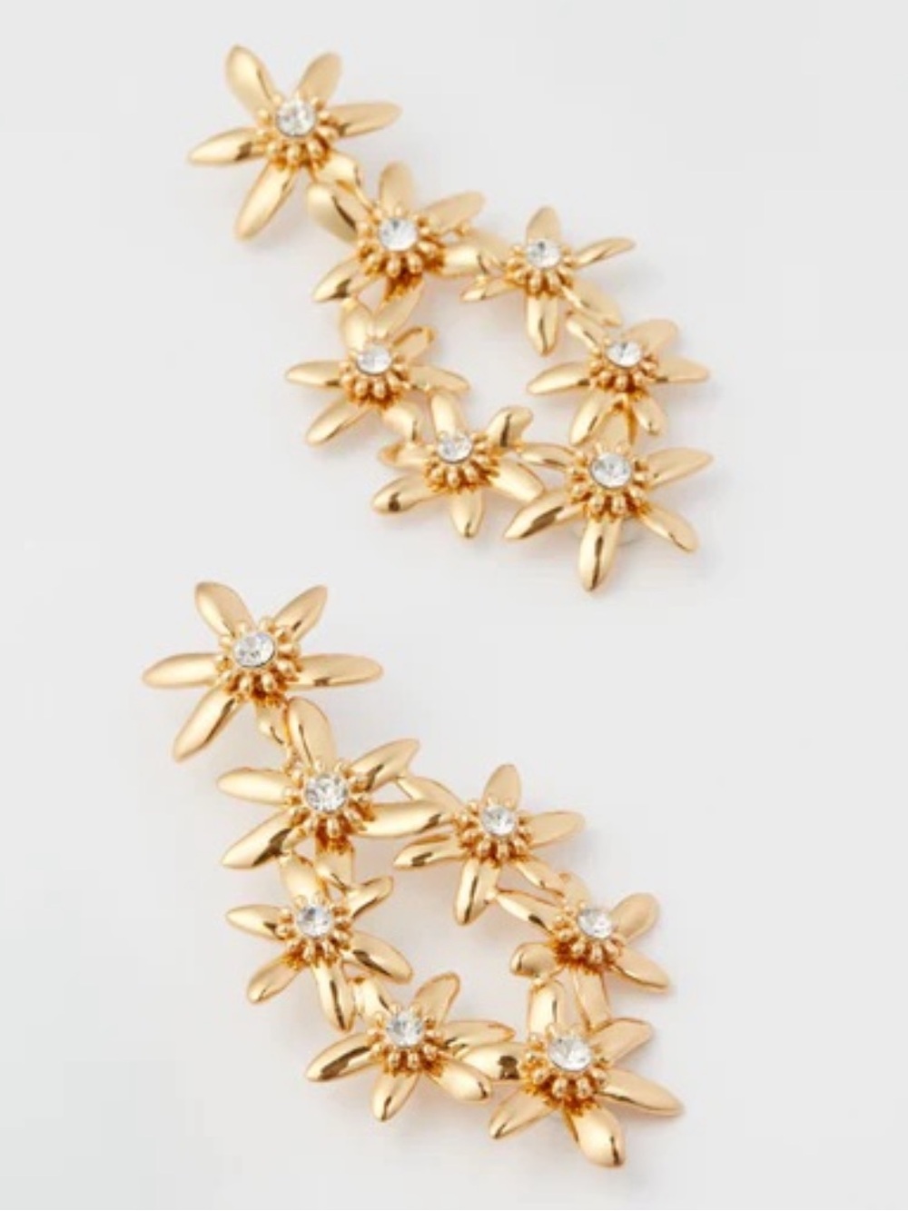Mignonne Gavigan Elena Lux Flower Earrings in 14K Gold Plate with Crystals - Picture 11 of 12